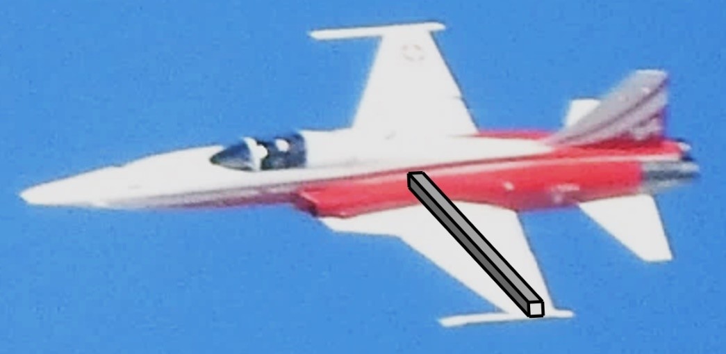 Enlarged view: Flugzeug mit schematisch eingezeichnetem Flügelholm